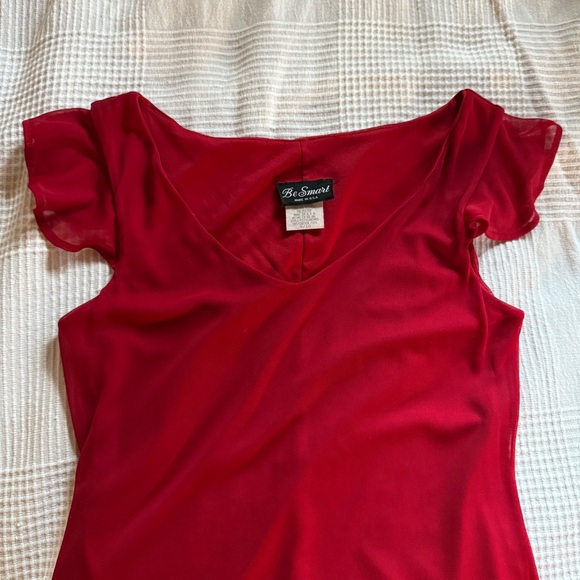 Vintage Red Flutter Sleeve Mini Dress - Picture 3 of 5